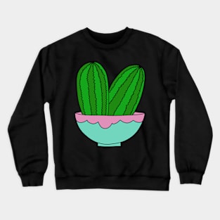 Cute Cactus Design #95: Super Green Ice-Cream Cacti Crewneck Sweatshirt